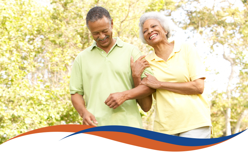 Photo: Senior couple walking in the park